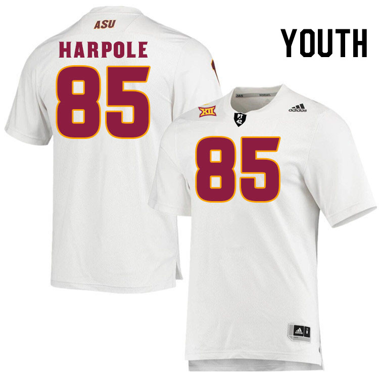 Youth #85 Cameron Harpole Arizona State Sun Devils College Football Jerseys Stitched-White